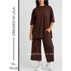 MSRP: $122 | ✨ Lala Chocolate Brown Ribbed Lounge Set Size XL-Plus Size✨